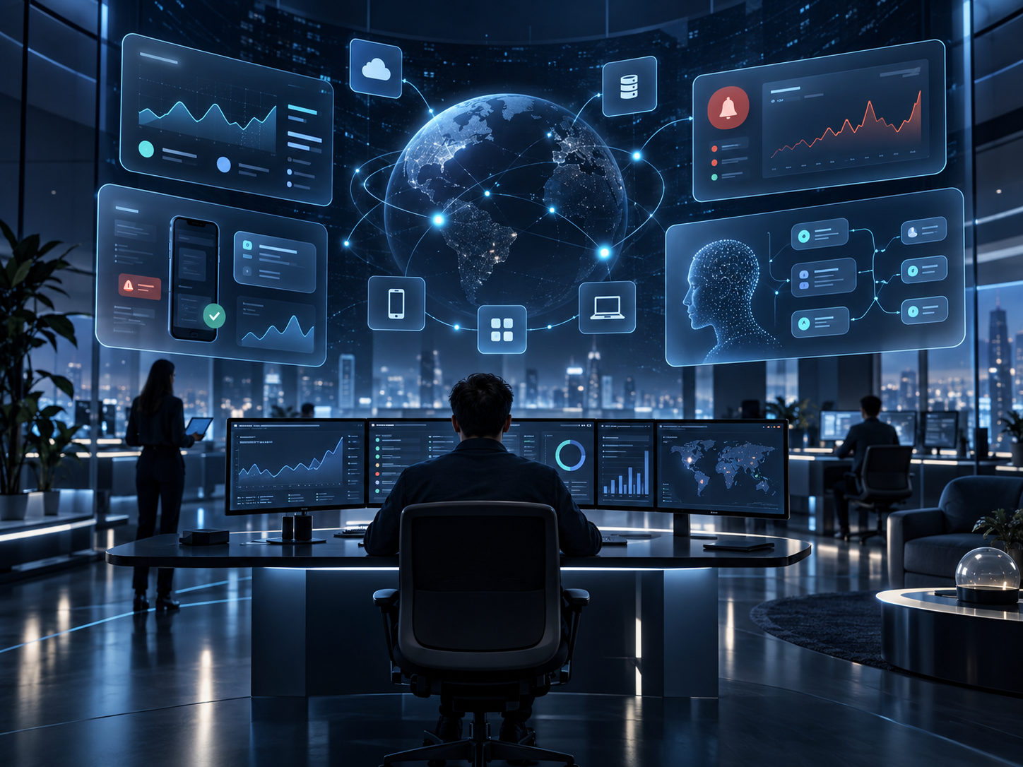 Futuristic operations center visual